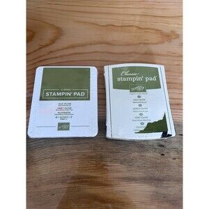 Stampin' Up! Ink Pads-Old Olive 2 pack - NEW SEALED - one ink pad leaked